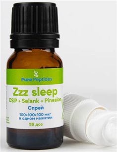 Pure Peptides Zzz sleep DSIP+Selank+Pinealon 100+100+100мкг в одном нажатии (спрей)