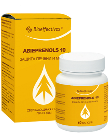 Bioeffectives Abieprenols 10 для печени, сердца и головного мозга 60капсул