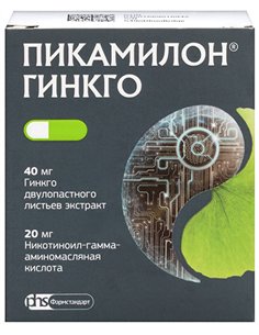 Пикамилон гинкго 40мг + 20мг 2