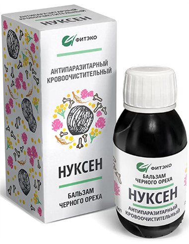 ФИТЭКО Бальзам черного ореха Нуксен Антипаразитарный Кровоочистительный 100мл