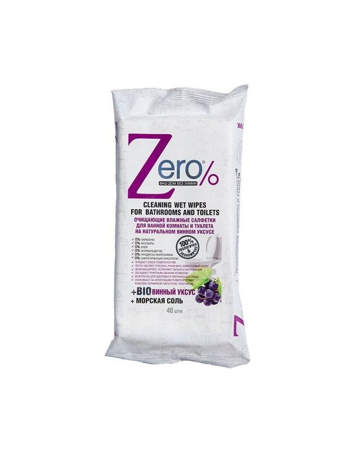 Zero Cleaning Wet Wipes for Bathroom & Toilet 40pcs