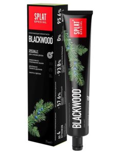 Splat Special BLACKWOOD Интенсивно отбеливающая зубная паста без фтора 75мл