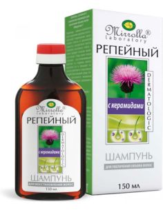 Mirrolla Шампунь репейный с комплексом керамидов для увеличения объема волос 150мл