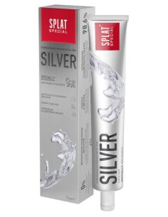 Splat Special SILVER Антибактериальная освежающая зубная паста для бережного осветления эмали 75мл