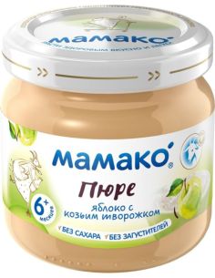 Mamako Пюре из яблок с козьим творогом 80г