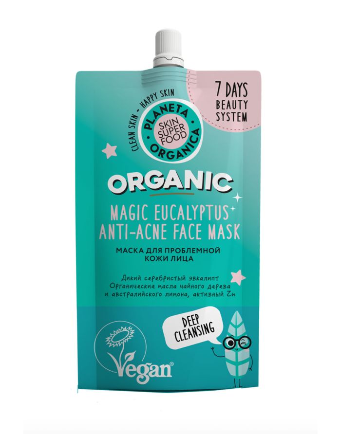 Planeta Organica Skin Super Food Organic Magic Eucalyptus Anti-Acne Face Mask 100ml