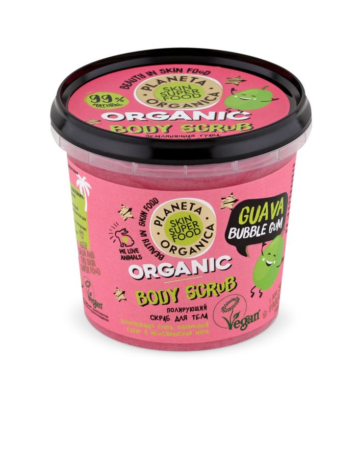 Planeta Organica Skin Super Food Organic Body Scrub Guava Bubble Gum 485ml