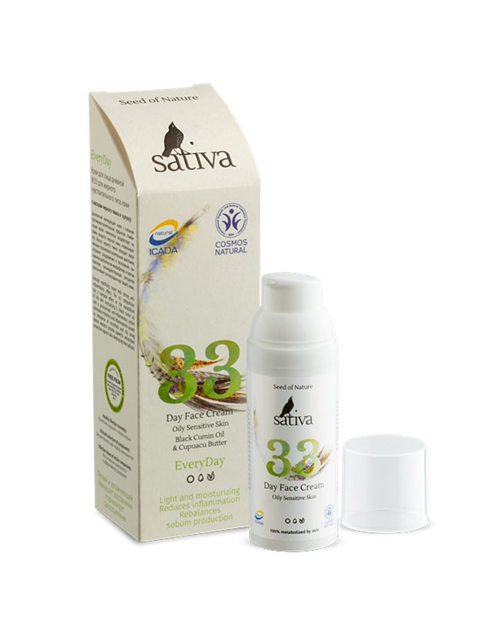 Sativa #33 Day Face Cream Oily Sensitive Skin 50ml