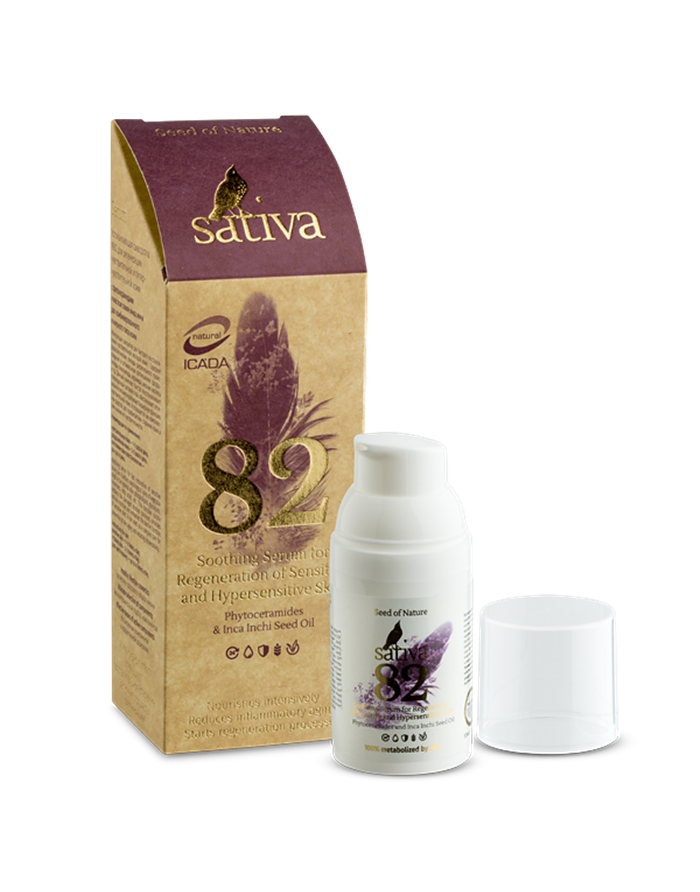 Sativa №82 Успокаивающая сыворотка для регенерации чувствительной и гиперчувствительной кожи 30мл