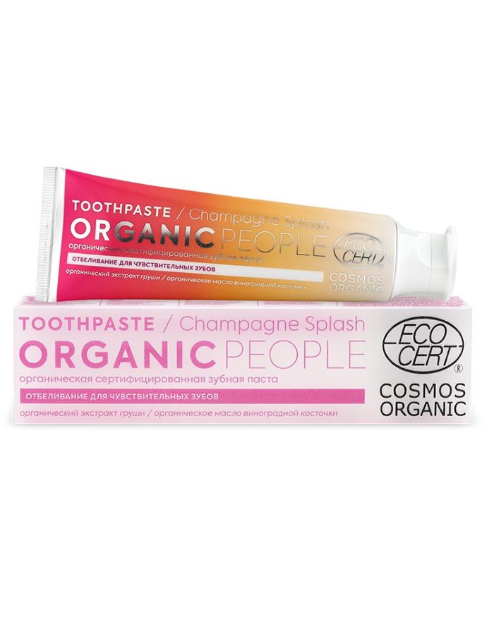 Organic People Toothpaste CHAMPAGNE SPLASH whitening for sensitive teeth 85g