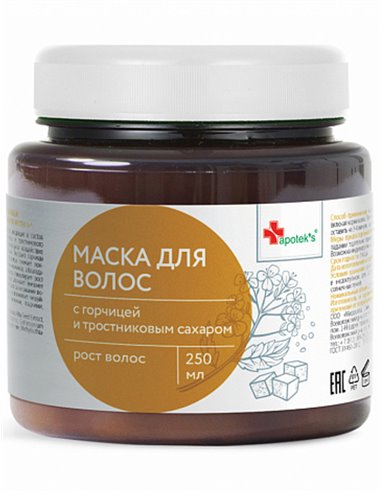 Mirrolla Маска для волос Apotek's c горчицей и тростниковым сахаром 250мл