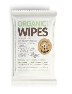 Organic shop Organic Wipes Органические сертифицированные влажные салфетки антибактериальным компонентом 20шт