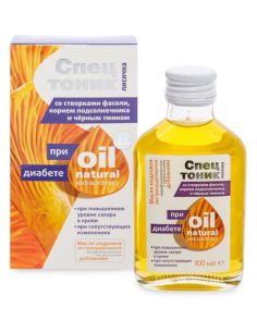 Спецтоник при диабете Лисичка со створками фасоли, корнем подсолнечника и чёрным тмином 100мл