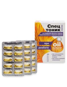 Спецтоник при диабете Лисичка со створками фасоли, корнем подсолнечника и чёрным тмином 30капс.