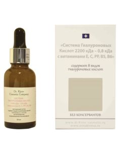 Dr. Kirov Cosmetic Company Гель гиалуроновый Система Гиалуроновых Кислот 2200 кДа - 0.8 кДа с витаминами Е, С, РР, В5 и В6 30мл