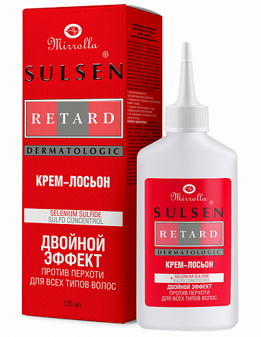 Mirrolla Sulsen Retard enhanced action Cream lotion anti-dandruff Selenium Sulfide 120ml