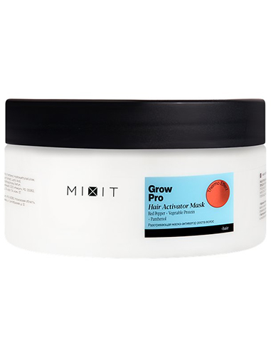 MIXIT Разогревающая маска-активатор роста волос с красным перцем, растительным протеином и пантенолом 200мл