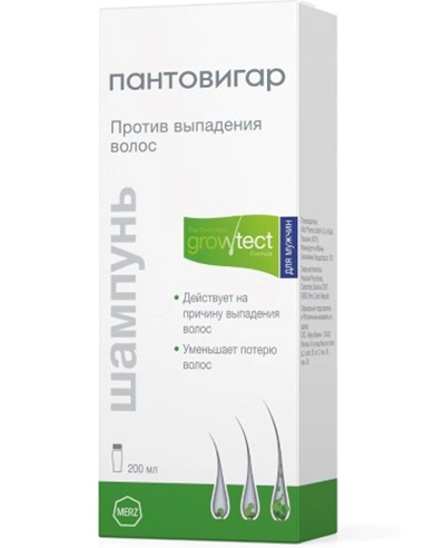 Pantovigar Shampoo against hair loss for men Growtect formula 200ml