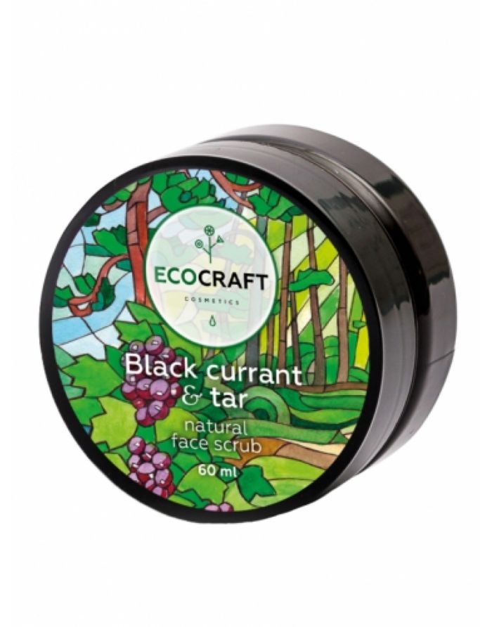 Ecocraft Натуральный скраб для сухой и чувствительной кожи лица Черная смородина и смола 60мл