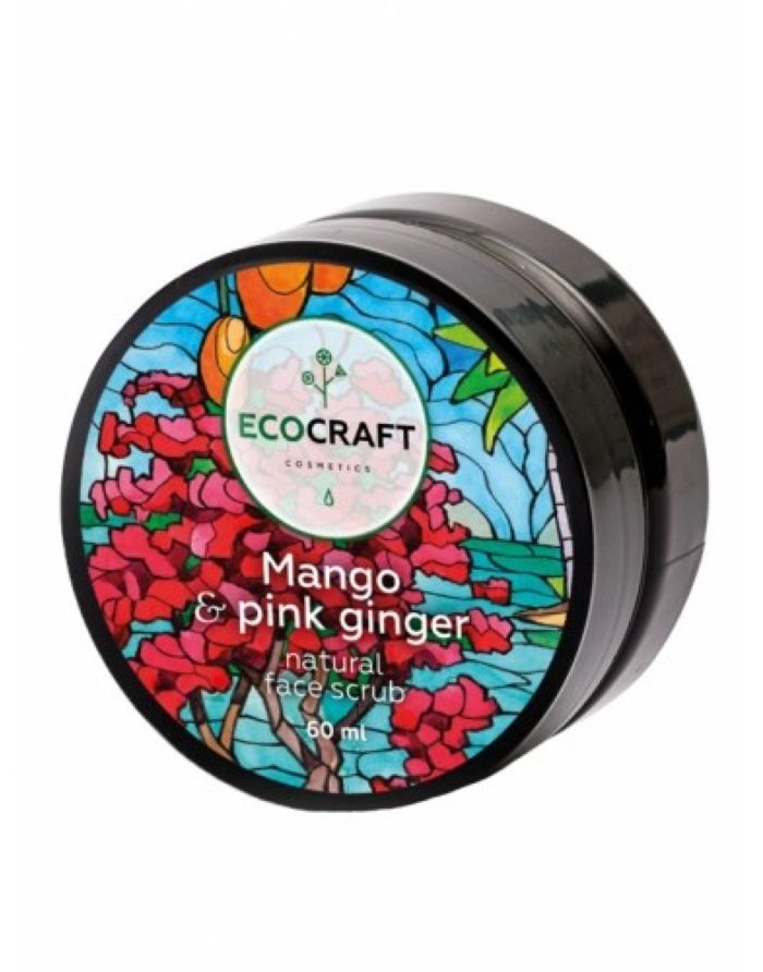 Ecocraft Натуральный скраб для нормальной кожи лица Манго и розовый имбирь 60мл