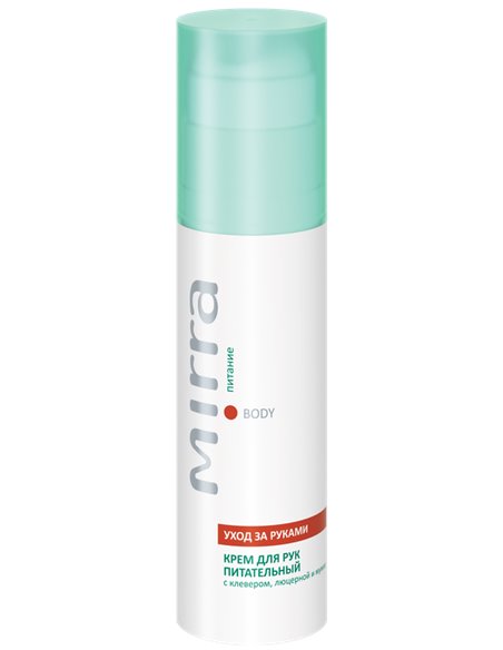 Mirra BODY Nourishing hand cream with clover, alfalfa and mummy Shilajit 75ml