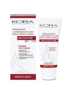 KORA Крем для ног с эфирными маслами мяты и чайного дерева 100мл