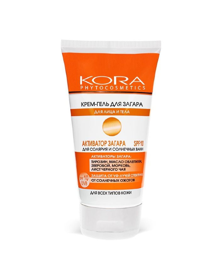 KORA PHYTOCOSMETICS Cream-gel activator of tanning for face and body SPF10 150ml
