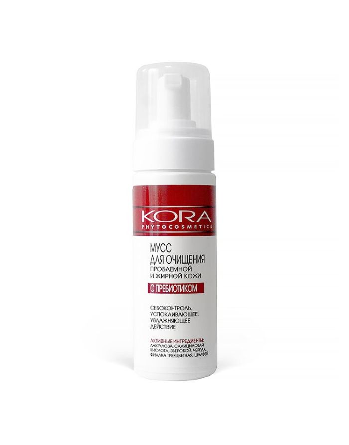 KORA PHYTOCOSMETICS Mousse for problem and oily skin cleansing with prebiotic 160ml