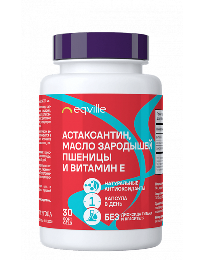 Eqville Astaxanthin, Wheat Germ Oil & Vitamin E 30caps