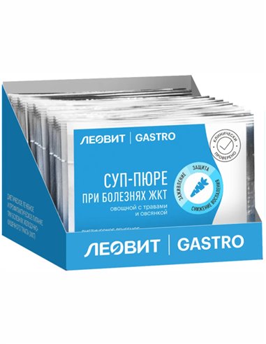 Leovit Gastro Vegetable puree soup for diseases of the gastrointestinal tract with herbs and oatmeal 15g x 20pcs