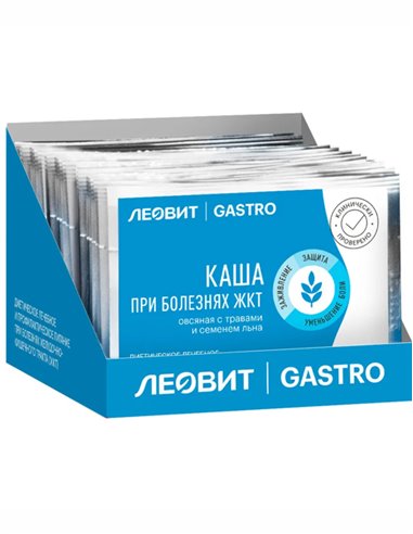Leovit Gastro Porridge for diseases of the gastrointestinal tract, oatmeal with herbs and flax seed 15g x 20pcs