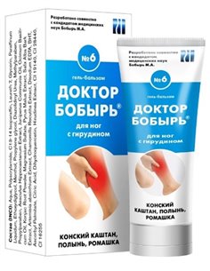 Доктор Бобырь №6 Гель-бальзам для ног с гирудином Варикоз 75мл