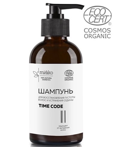 Mi&ko Time Code shampoo: restoration of hair density and elimination of gray hair COSMOS ORGANIC 200ml