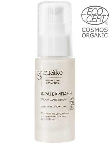 Mi&ko Frangipani day cream for very dry skin COSMOS ORGANIC 30ml